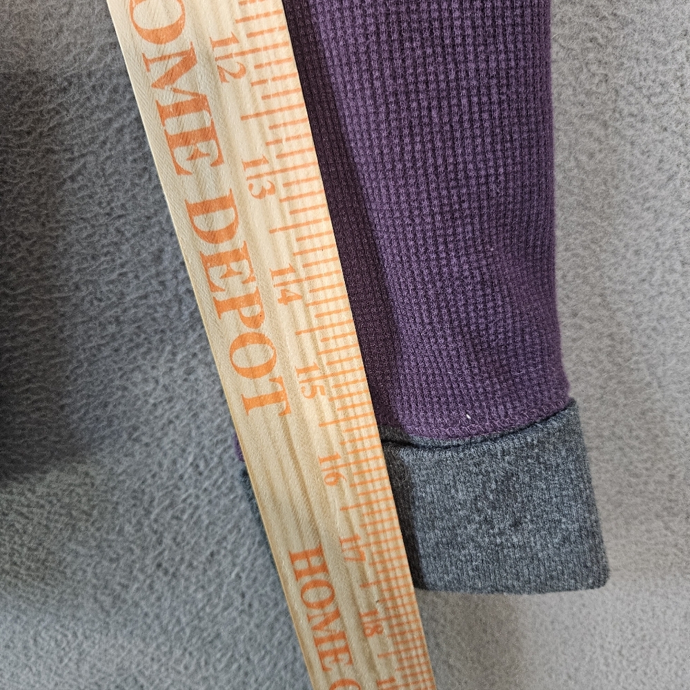 Eddie Bauer Womens L Henley Thermal Waffle Knit Purple Gray Long Sleeve Outdoor - Picture 6 of 9